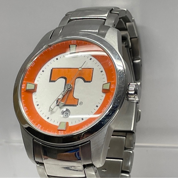 Tennessee Volunteers Titan Sun Time Watch Stainless Steel Needs new Battery - Picture 4 of 8